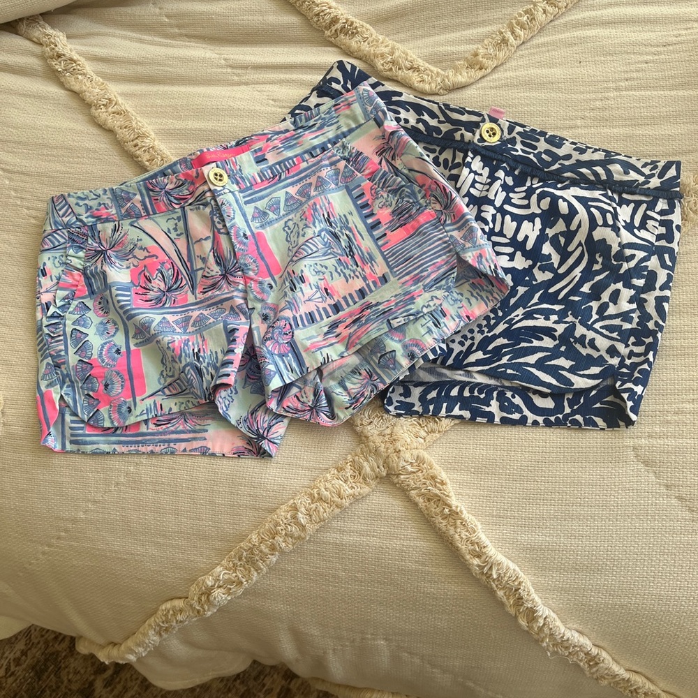 Lot of 2 Lilly Pulitzer Adie Stretch Shorts